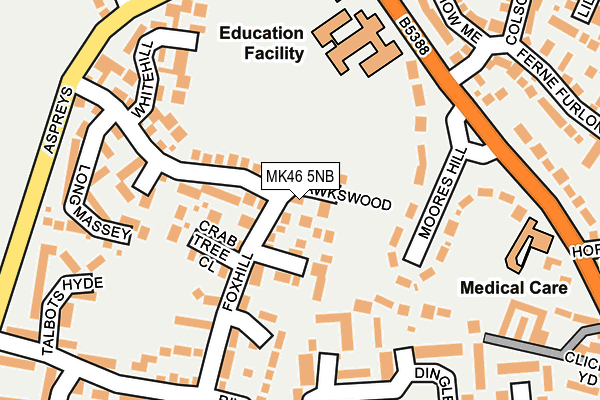 MK46 5NB map - OS OpenMap – Local (Ordnance Survey) MK46 5NB map - OS OpenMap – Local (Ordnance Survey)