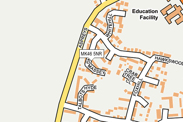 MK46 5NR map - OS OpenMap – Local (Ordnance Survey)