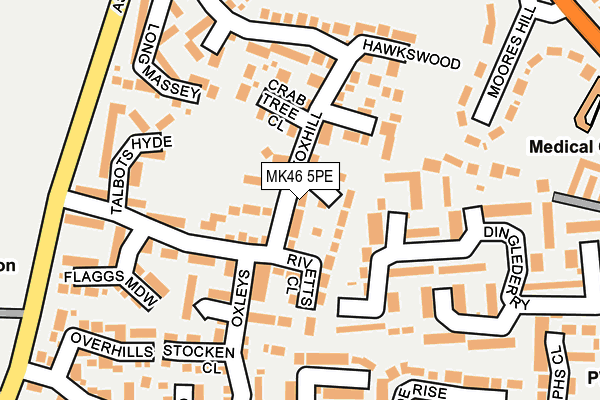 MK46 5PE map - OS OpenMap – Local (Ordnance Survey) MK46 5PE map - OS OpenMap – Local (Ordnance Survey)