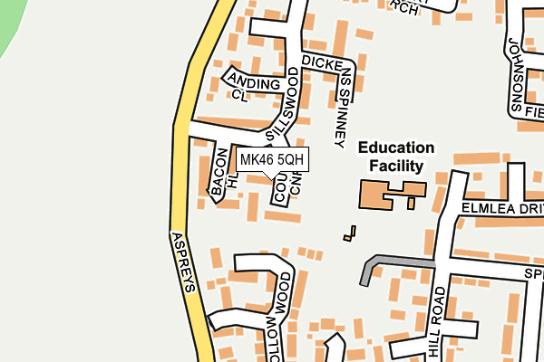 MK46 5QH map - OS OpenMap – Local (Ordnance Survey)