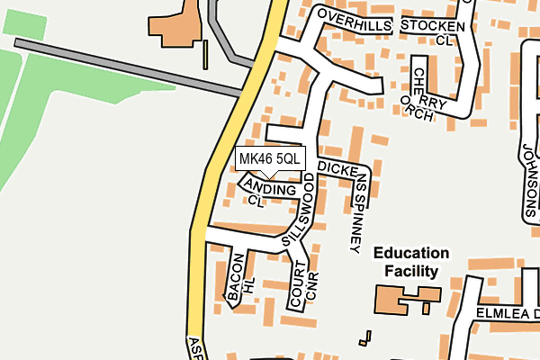 MK46 5QL map - OS OpenMap – Local (Ordnance Survey) MK46 5QL map - OS OpenMap – Local (Ordnance Survey)