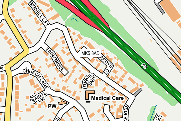 MK5 8AD map - OS OpenMap – Local (Ordnance Survey) MK5 8AD map - OS OpenMap – Local (Ordnance Survey)
