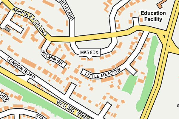 MK5 8DX map - OS OpenMap – Local (Ordnance Survey) MK5 8DX map - OS OpenMap – Local (Ordnance Survey)