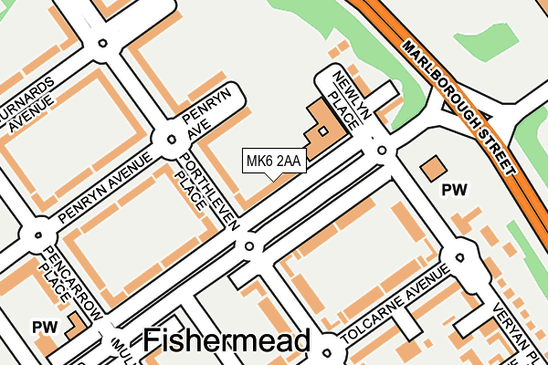 MK6 2AA map - OS OpenMap – Local (Ordnance Survey) MK6 2AA map - OS OpenMap – Local (Ordnance Survey)