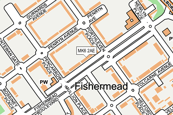 MK6 2AE map - OS OpenMap – Local (Ordnance Survey)