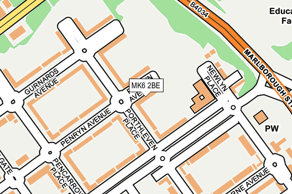 MK6 2BE map - OS OpenMap – Local (Ordnance Survey) MK6 2BE map - OS OpenMap – Local (Ordnance Survey)