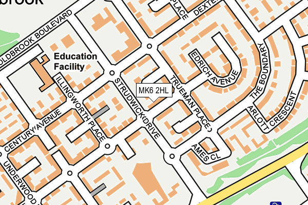 MK6 2HL map - OS OpenMap – Local (Ordnance Survey)