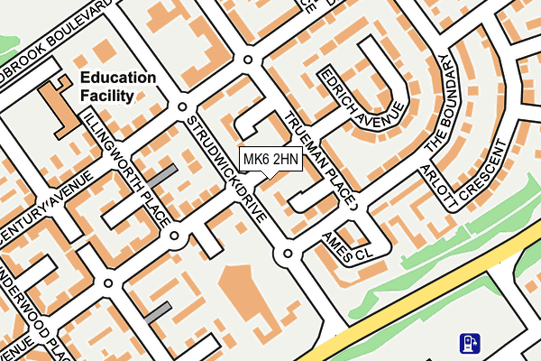 MK6 2HN map - OS OpenMap – Local (Ordnance Survey)