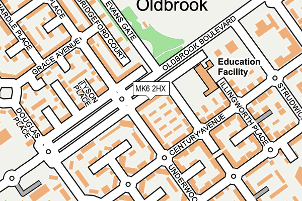 MK6 2HX map - OS OpenMap – Local (Ordnance Survey) MK6 2HX map - OS OpenMap – Local (Ordnance Survey)