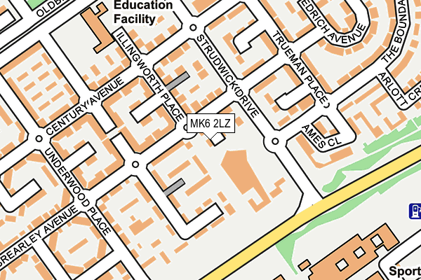 MK6 2LZ map - OS OpenMap – Local (Ordnance Survey) MK6 2LZ map - OS OpenMap – Local (Ordnance Survey)