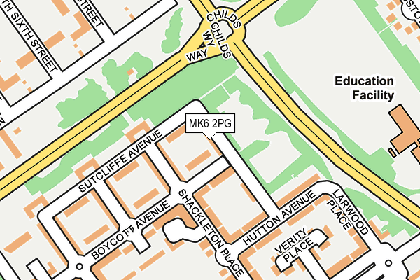 MK6 2PG map - OS OpenMap – Local (Ordnance Survey)