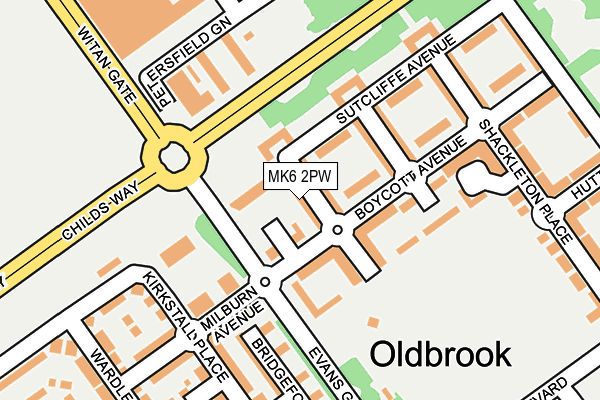 MK6 2PW map - OS OpenMap – Local (Ordnance Survey) MK6 2PW map - OS OpenMap – Local (Ordnance Survey)