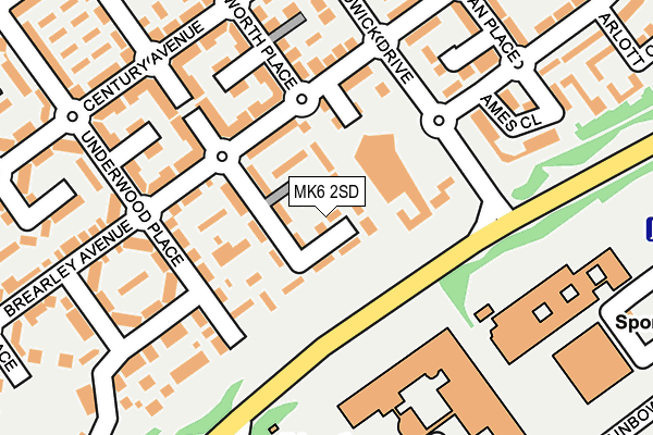 MK6 2SD map - OS OpenMap – Local (Ordnance Survey)