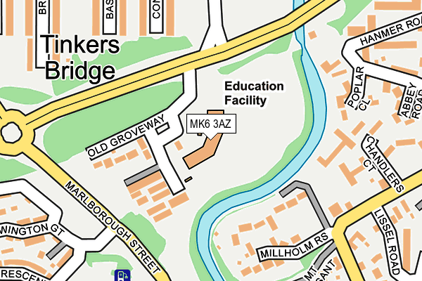 MK6 3AZ map - OS OpenMap – Local (Ordnance Survey)