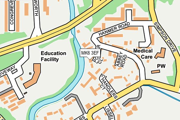 MK6 3EF map - OS OpenMap – Local (Ordnance Survey)