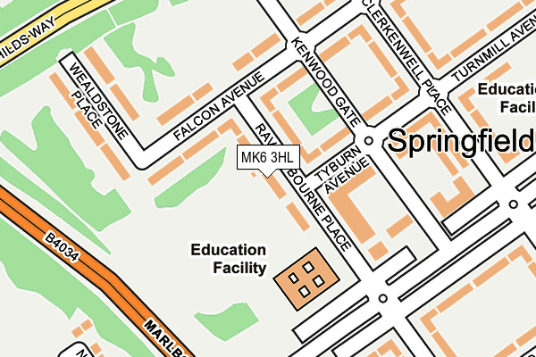 MK6 3HL map - OS OpenMap – Local (Ordnance Survey)