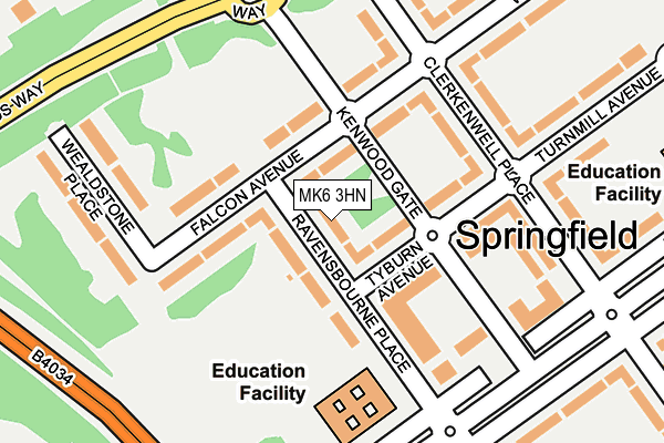MK6 3HN map - OS OpenMap – Local (Ordnance Survey) MK6 3HN map - OS OpenMap – Local (Ordnance Survey)