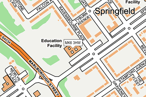 MK6 3HW map - OS OpenMap – Local (Ordnance Survey) MK6 3HW map - OS OpenMap – Local (Ordnance Survey)