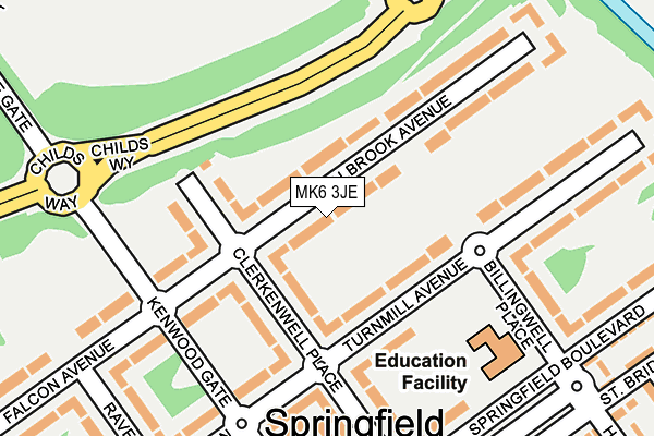 MK6 3JE map - OS OpenMap – Local (Ordnance Survey)