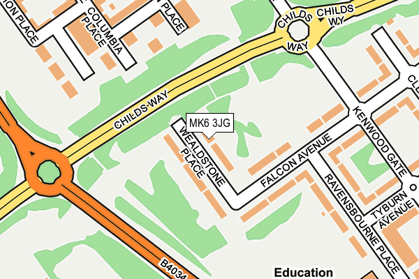 MK6 3JG map - OS OpenMap – Local (Ordnance Survey) MK6 3JG map - OS OpenMap – Local (Ordnance Survey)