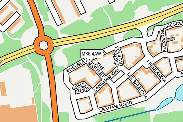 MK6 4AW map - OS OpenMap – Local (Ordnance Survey) MK6 4AW map - OS OpenMap – Local (Ordnance Survey)