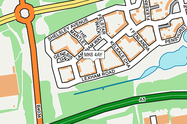 MK6 4AY map - OS OpenMap – Local (Ordnance Survey) MK6 4AY map - OS OpenMap – Local (Ordnance Survey)