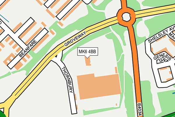 MK6 4BB map - OS OpenMap – Local (Ordnance Survey) MK6 4BB map - OS OpenMap – Local (Ordnance Survey)