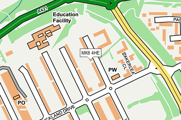 MK6 4HE map - OS OpenMap – Local (Ordnance Survey) MK6 4HE map - OS OpenMap – Local (Ordnance Survey)