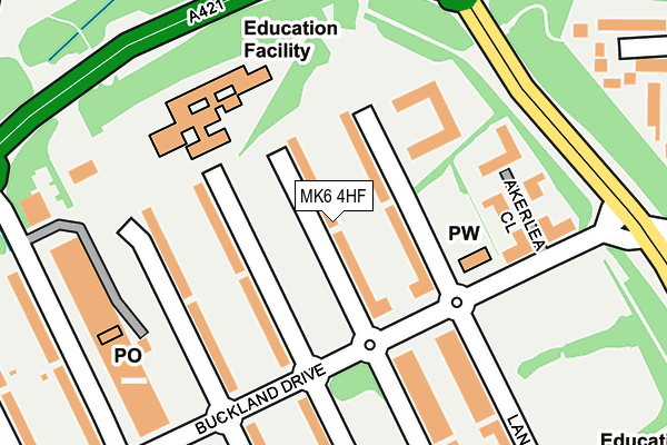 MK6 4HF map - OS OpenMap – Local (Ordnance Survey) MK6 4HF map - OS OpenMap – Local (Ordnance Survey)