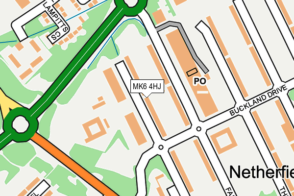 MK6 4HJ map - OS OpenMap – Local (Ordnance Survey) MK6 4HJ map - OS OpenMap – Local (Ordnance Survey)