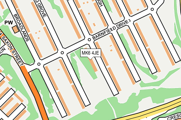MK6 4JE map - OS OpenMap – Local (Ordnance Survey) MK6 4JE map - OS OpenMap – Local (Ordnance Survey)