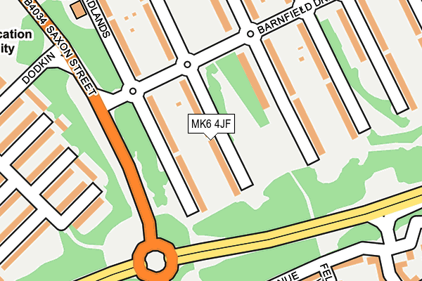 MK6 4JF map - OS OpenMap – Local (Ordnance Survey) MK6 4JF map - OS OpenMap – Local (Ordnance Survey)