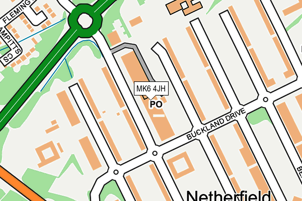 MK6 4JH map - OS OpenMap – Local (Ordnance Survey) MK6 4JH map - OS OpenMap – Local (Ordnance Survey)
