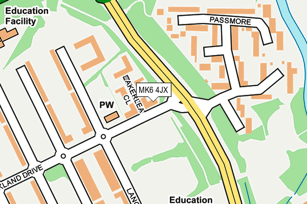 MK6 4JX map - OS OpenMap – Local (Ordnance Survey) MK6 4JX map - OS OpenMap – Local (Ordnance Survey)
