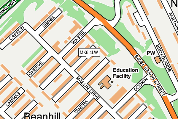 MK6 4LW map - OS OpenMap – Local (Ordnance Survey) MK6 4LW map - OS OpenMap – Local (Ordnance Survey)