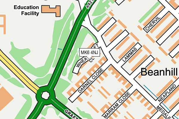 MK6 4NJ map - OS OpenMap – Local (Ordnance Survey) MK6 4NJ map - OS OpenMap – Local (Ordnance Survey)