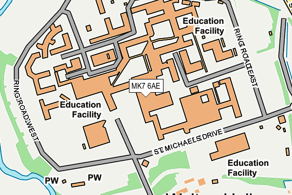 MK7 6AE map - OS OpenMap – Local (Ordnance Survey) MK7 6AE map - OS OpenMap – Local (Ordnance Survey)
