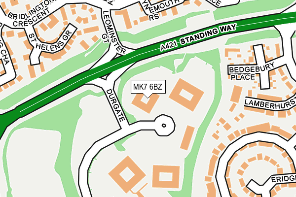 MK7 6BZ map - OS OpenMap – Local (Ordnance Survey) MK7 6BZ map - OS OpenMap – Local (Ordnance Survey)