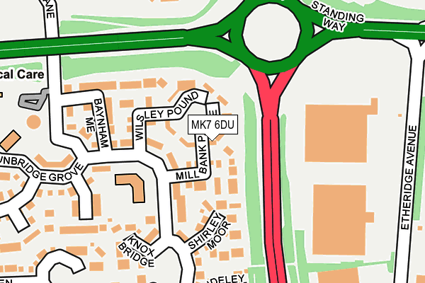 MK7 6DU map - OS OpenMap – Local (Ordnance Survey)