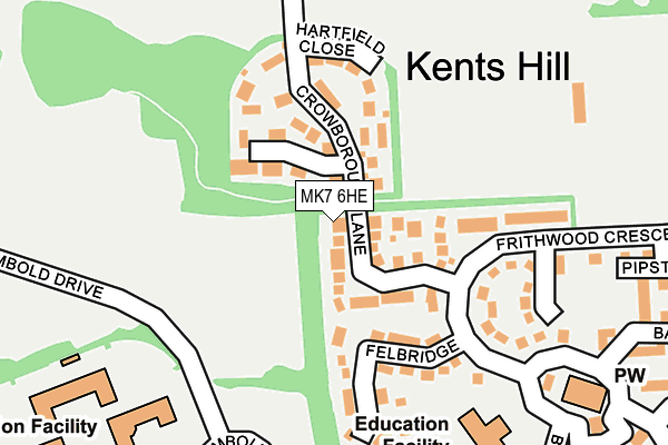 MK7 6HE map - OS OpenMap – Local (Ordnance Survey) MK7 6HE map - OS OpenMap – Local (Ordnance Survey)