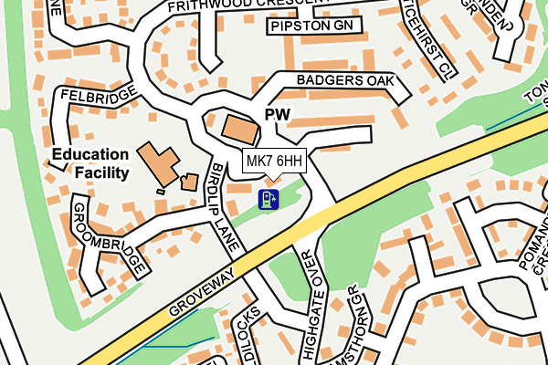 MK7 6HH map - OS OpenMap – Local (Ordnance Survey) MK7 6HH map - OS OpenMap – Local (Ordnance Survey)