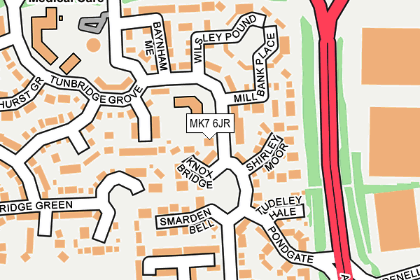MK7 6JR map - OS OpenMap – Local (Ordnance Survey) MK7 6JR map - OS OpenMap – Local (Ordnance Survey)