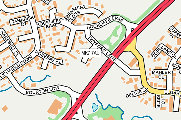 MK7 7AU map - OS OpenMap – Local (Ordnance Survey)