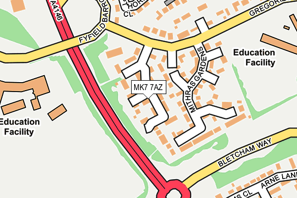 MK7 7AZ map - OS OpenMap – Local (Ordnance Survey) MK7 7AZ map - OS OpenMap – Local (Ordnance Survey)