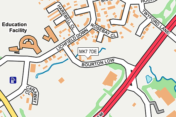 MK7 7DE map - OS OpenMap – Local (Ordnance Survey)