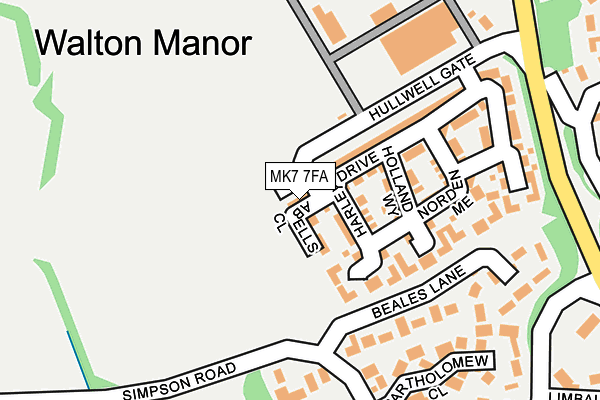 MK7 7FA map - OS OpenMap – Local (Ordnance Survey) MK7 7FA map - OS OpenMap – Local (Ordnance Survey)
