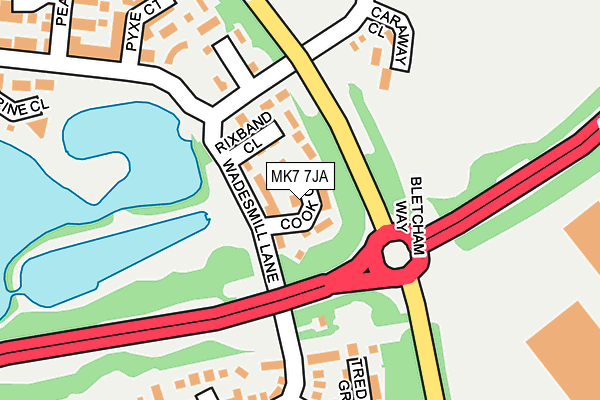 MK7 7JA map - OS OpenMap – Local (Ordnance Survey) MK7 7JA map - OS OpenMap – Local (Ordnance Survey)