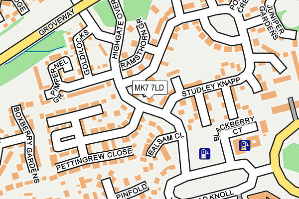 MK7 7LD map - OS OpenMap – Local (Ordnance Survey) MK7 7LD map - OS OpenMap – Local (Ordnance Survey)