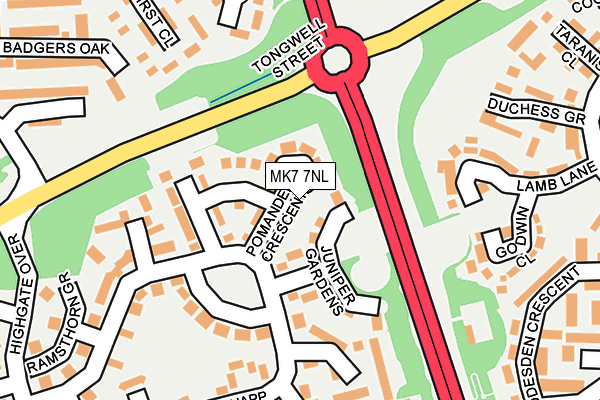 MK7 7NL map - OS OpenMap – Local (Ordnance Survey)