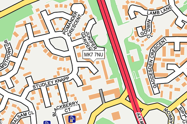 MK7 7NU map - OS OpenMap – Local (Ordnance Survey) MK7 7NU map - OS OpenMap – Local (Ordnance Survey)